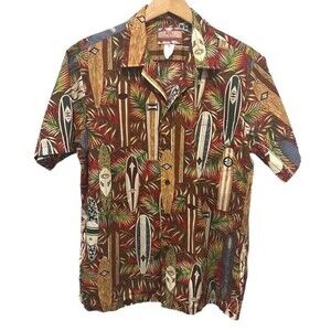 RJC short sleeve cotton button down Hawaiian shirt size Large